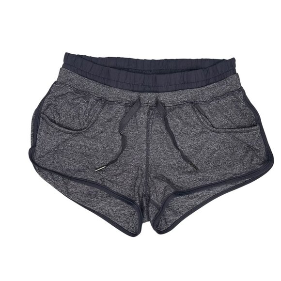 Lululemon Strength and Tone Shorts Gray 4 Drawstring Waist Knit - Picture 1 of 6